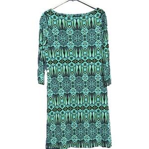 Tory Burch 100% Silk Sheath Geometric Print Dress Size XS